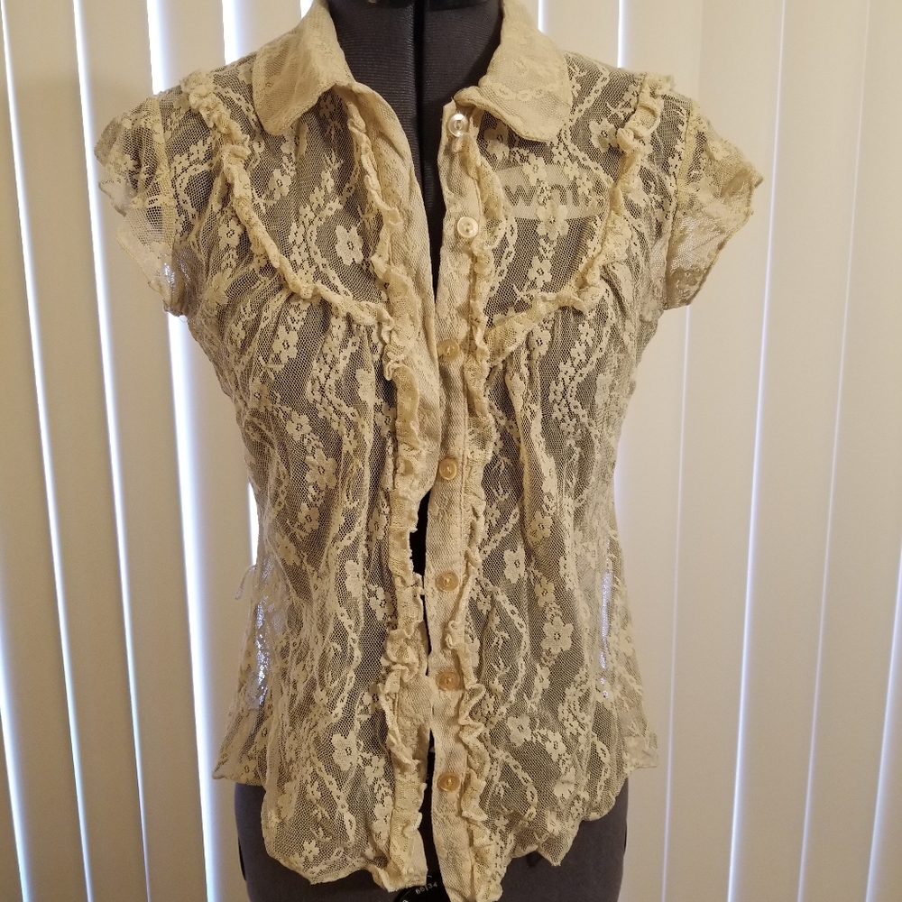 Cocomo lace button down